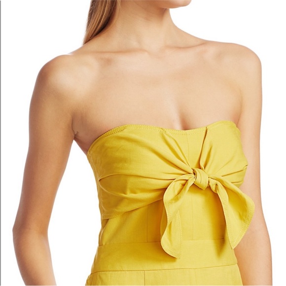 Derek Lam Collective Yellow Strapless Linen Jumpsuit – EU 48 / US 12 (Large) - Picture 6 of 14